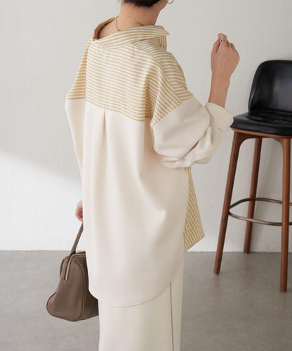 【冬季可穿】拼接設計襯衫