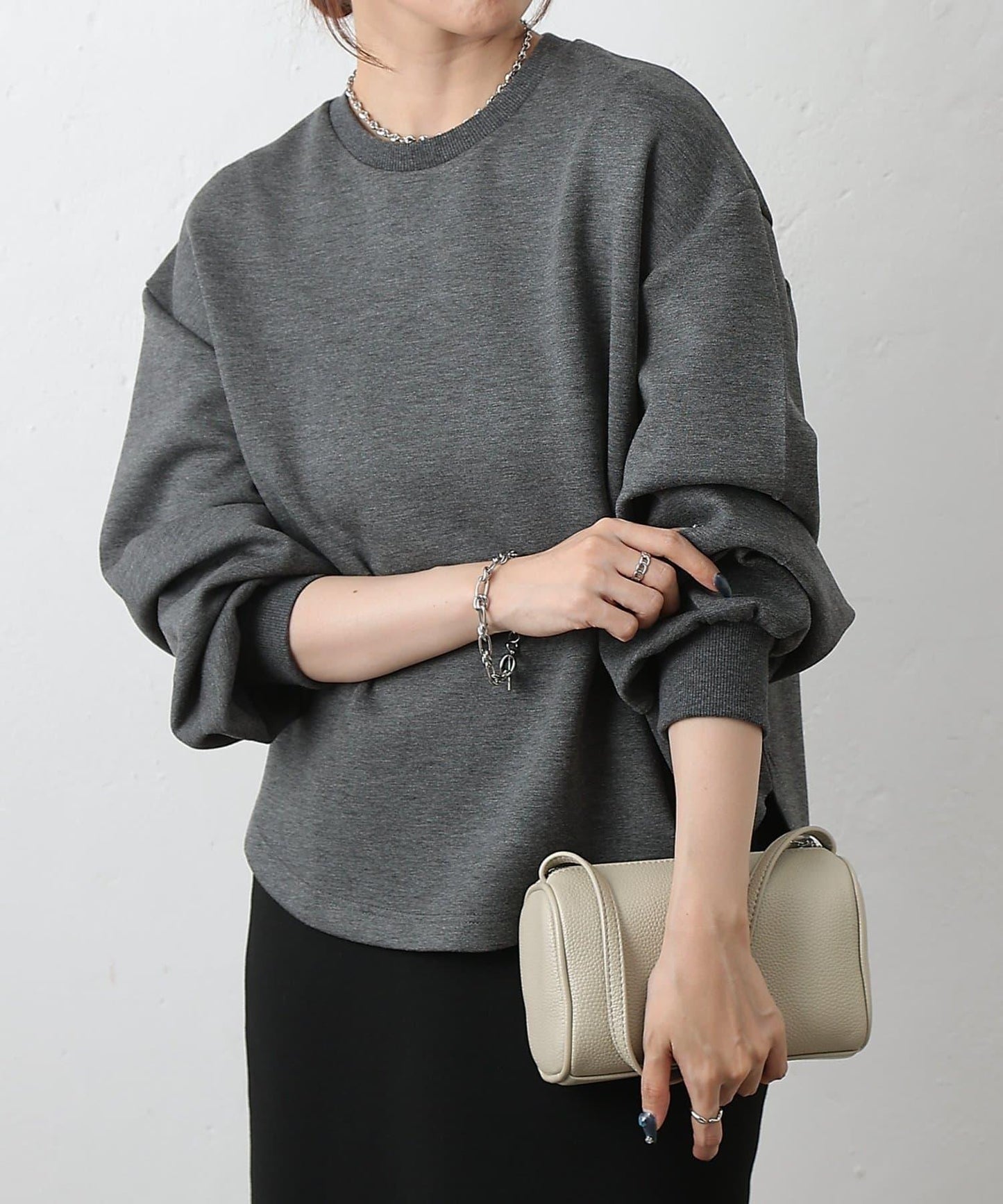 箱型背部拉鍊套頭衫