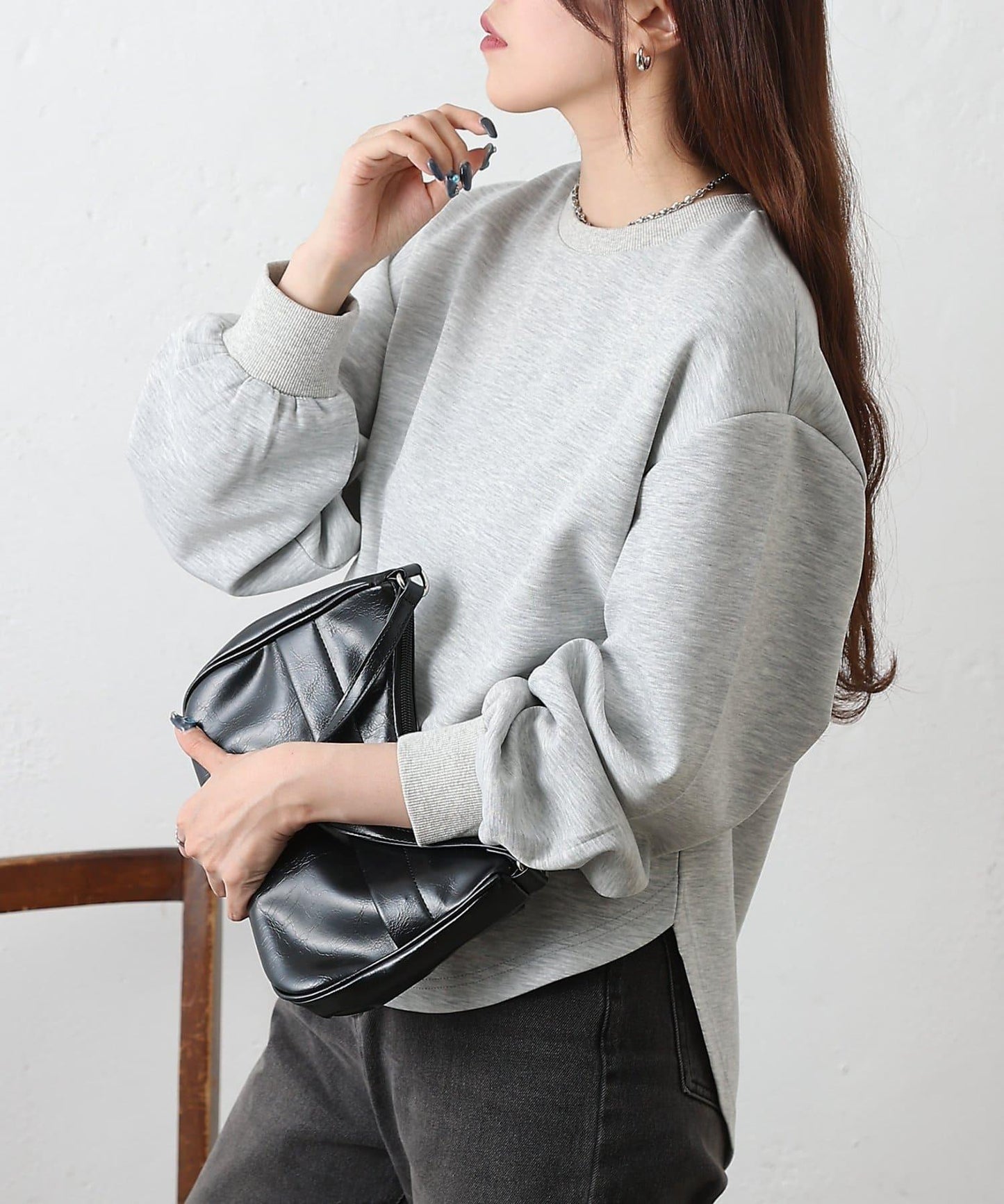 箱型背部拉鍊套頭衫