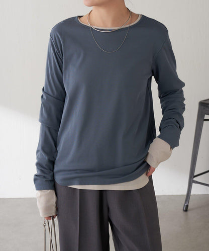 【接觸冷感/吸水速幹】基礎透視長袖T恤