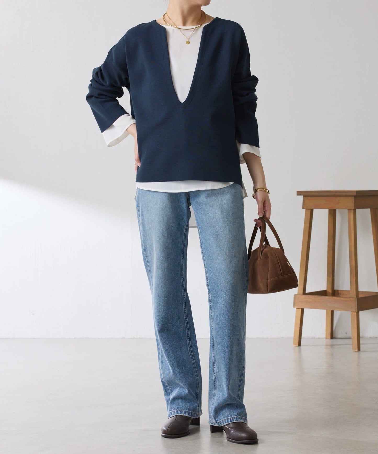 【顯瘦◎】V領巴斯克針織衫