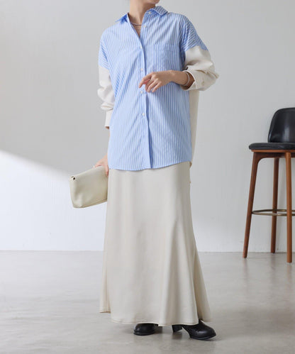 【冬季可穿】拼接設計襯衫