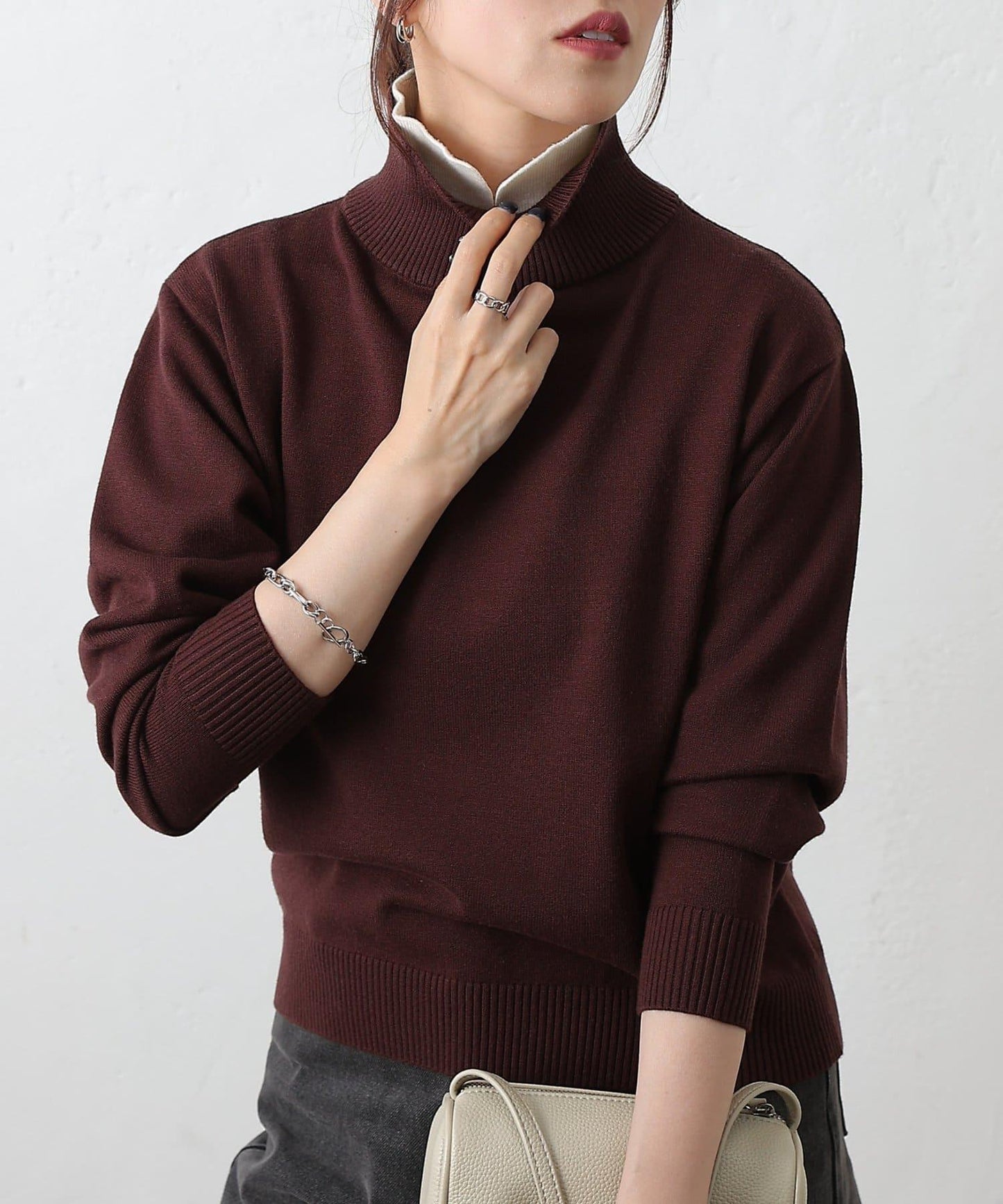 拼色針織套頭衫