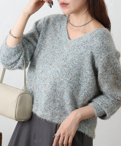 混紡紗線2WAY針織套頭衫