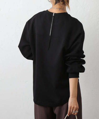 箱型背部拉鍊套頭衫