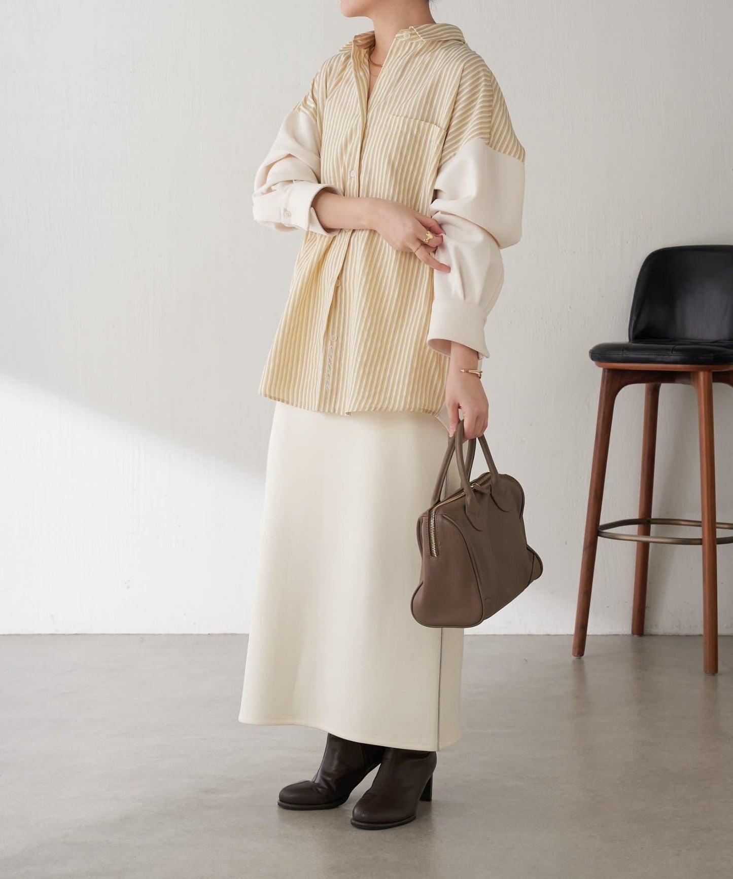 【冬季可穿】拼接設計襯衫