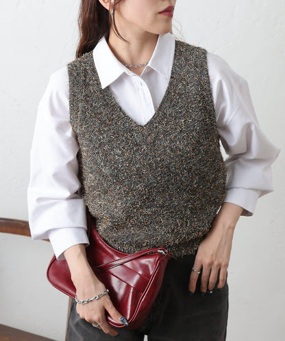 混紡紗線針織背心