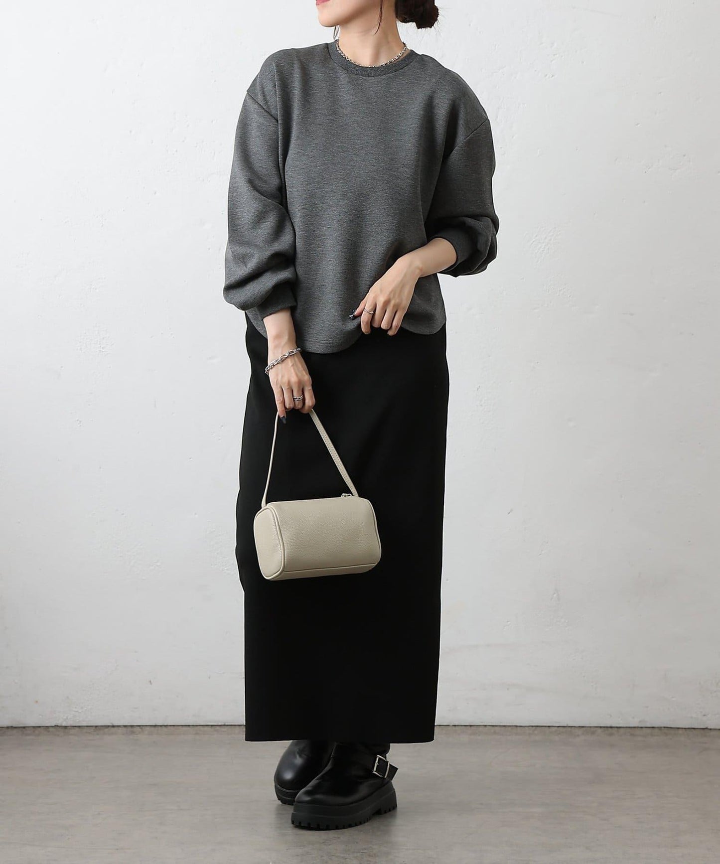 箱型背部拉鍊套頭衫