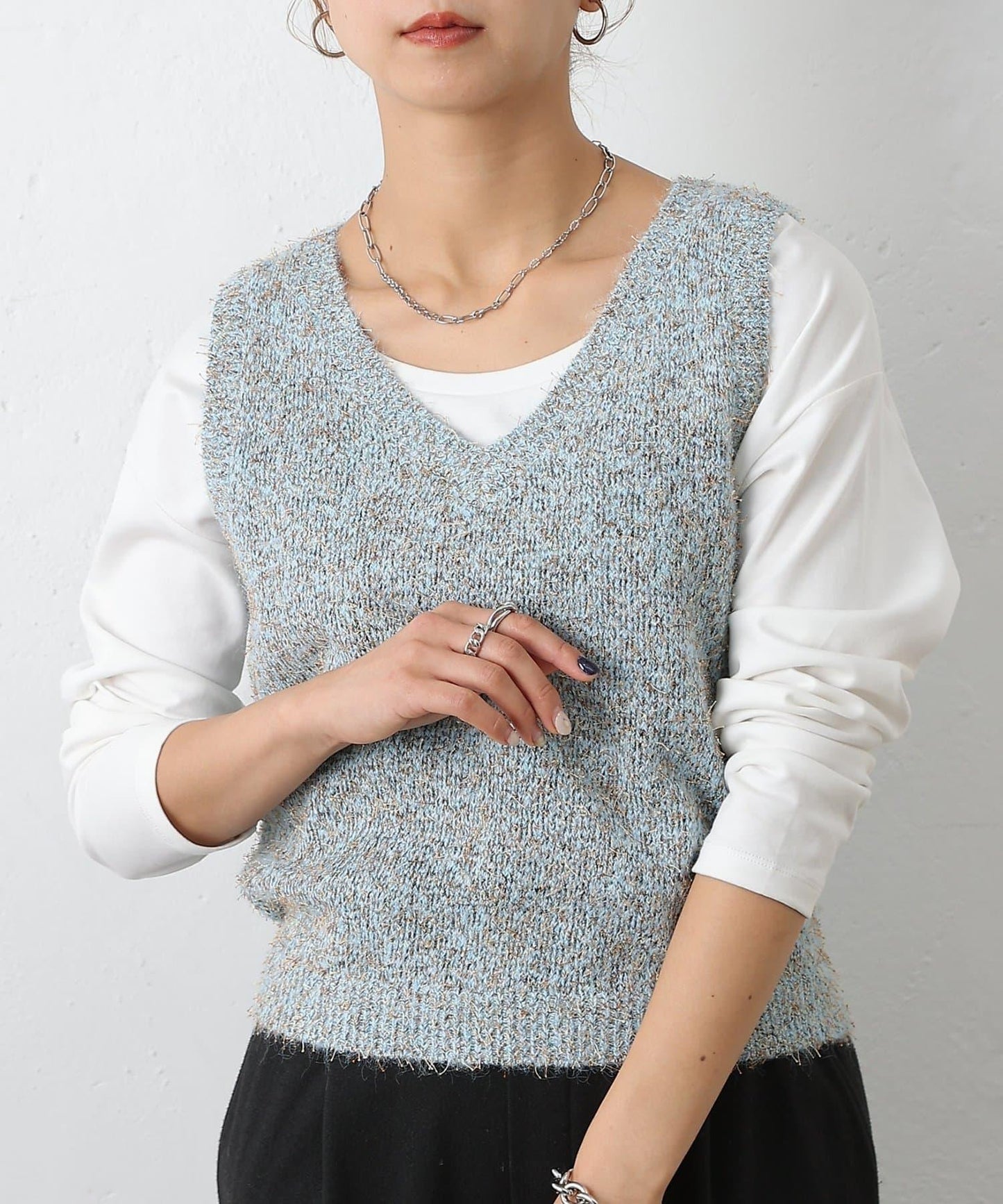 混紡紗線針織背心