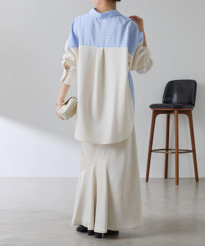 【冬季可穿】拼接設計襯衫