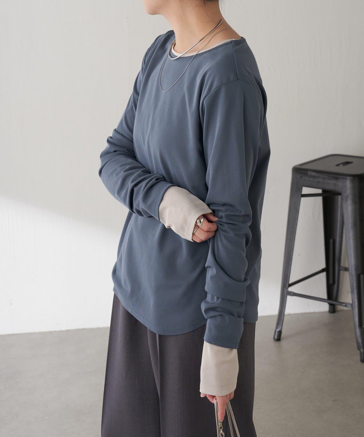 【接觸冷感/吸水速幹】基礎透視長袖T恤