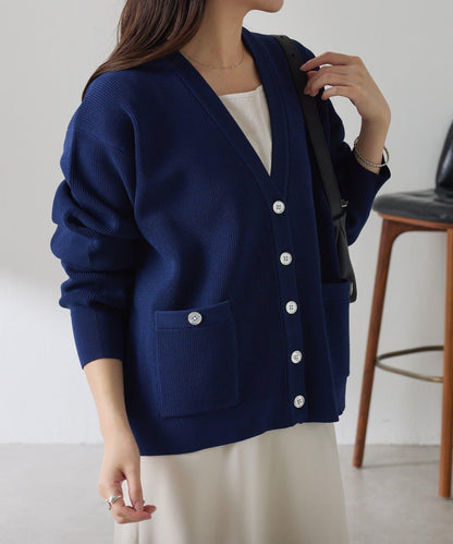 【腰部遮蓋】亮面紐扣開衫