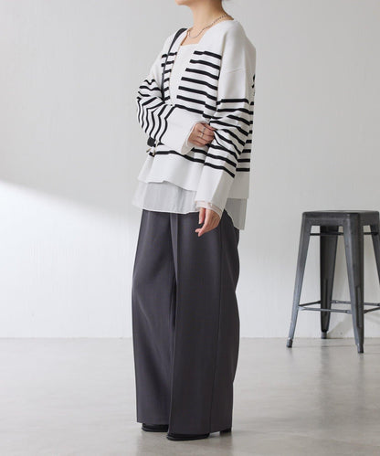 【顯瘦◎】V領巴斯克針織衫