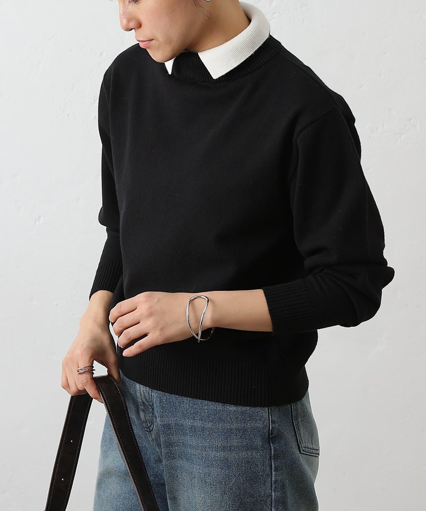 拼色針織套頭衫