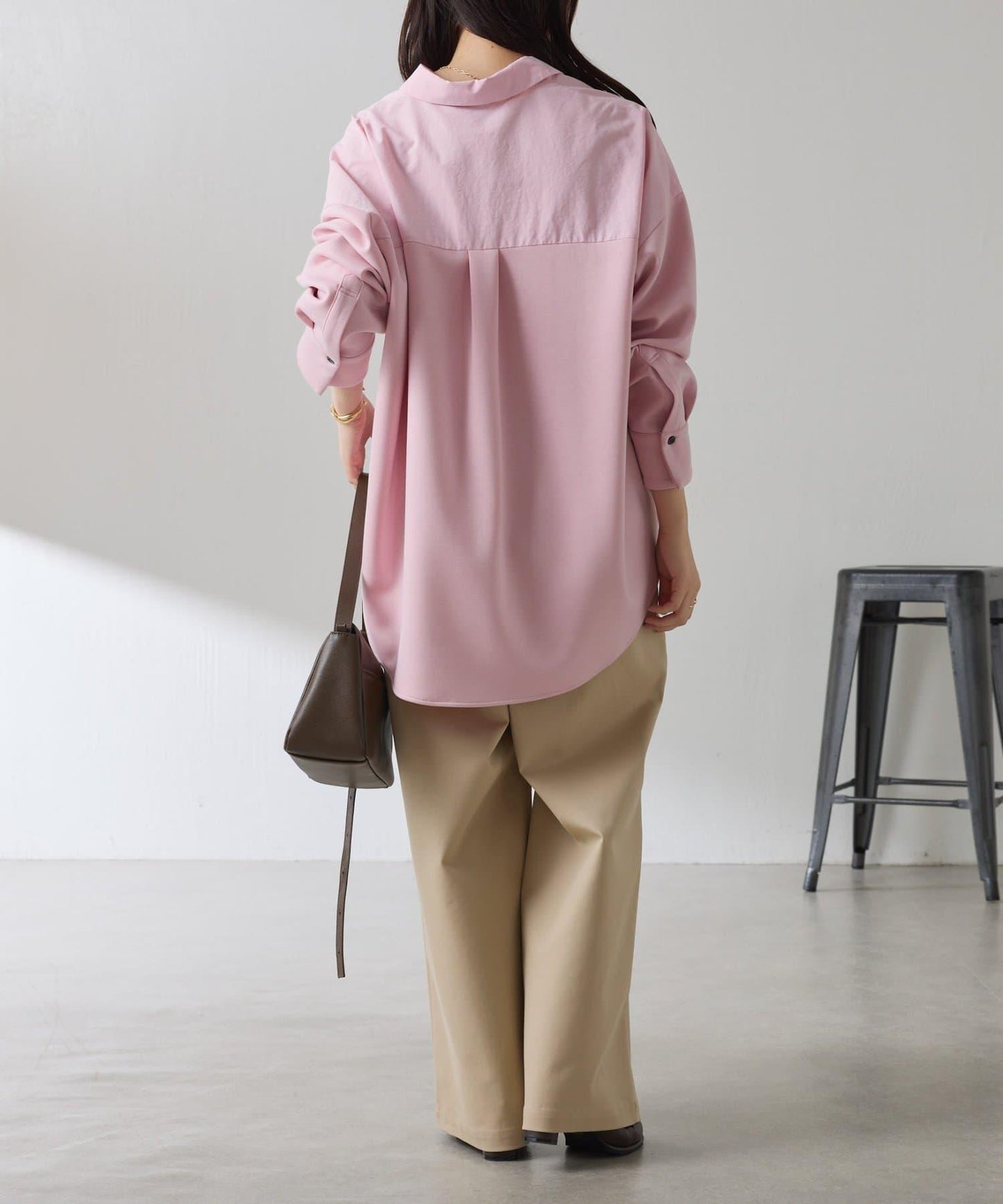 【美腿/腰部遮蓋】褶皺寬鬆工裝長褲