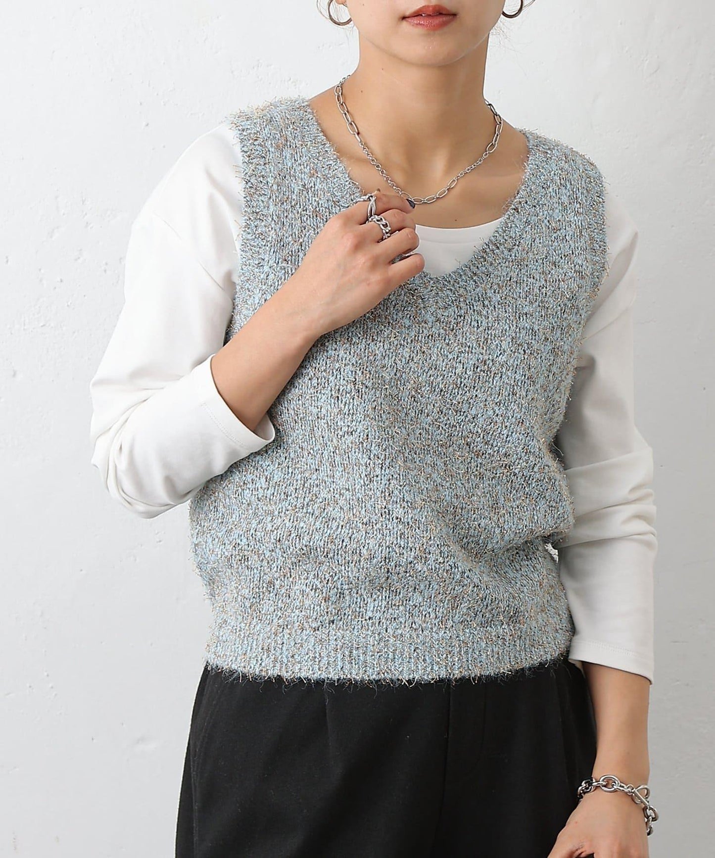 混紡紗線針織背心