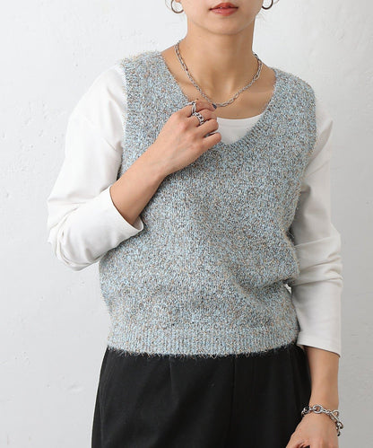 混紡紗線針織背心