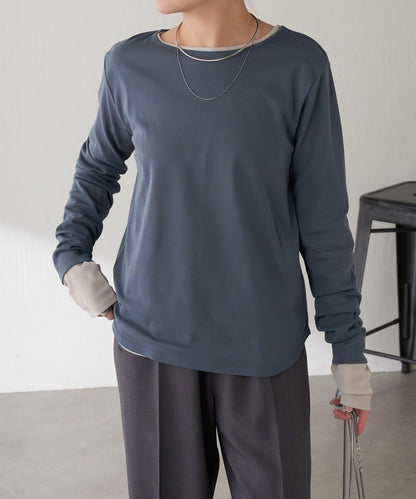 【接觸冷感/吸水速幹】基礎透視長袖T恤