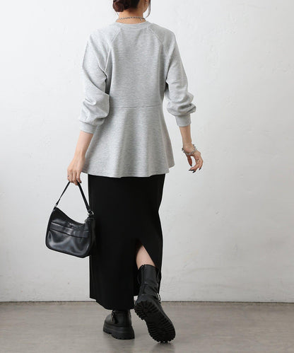 箱型荷葉邊下襬套頭衫