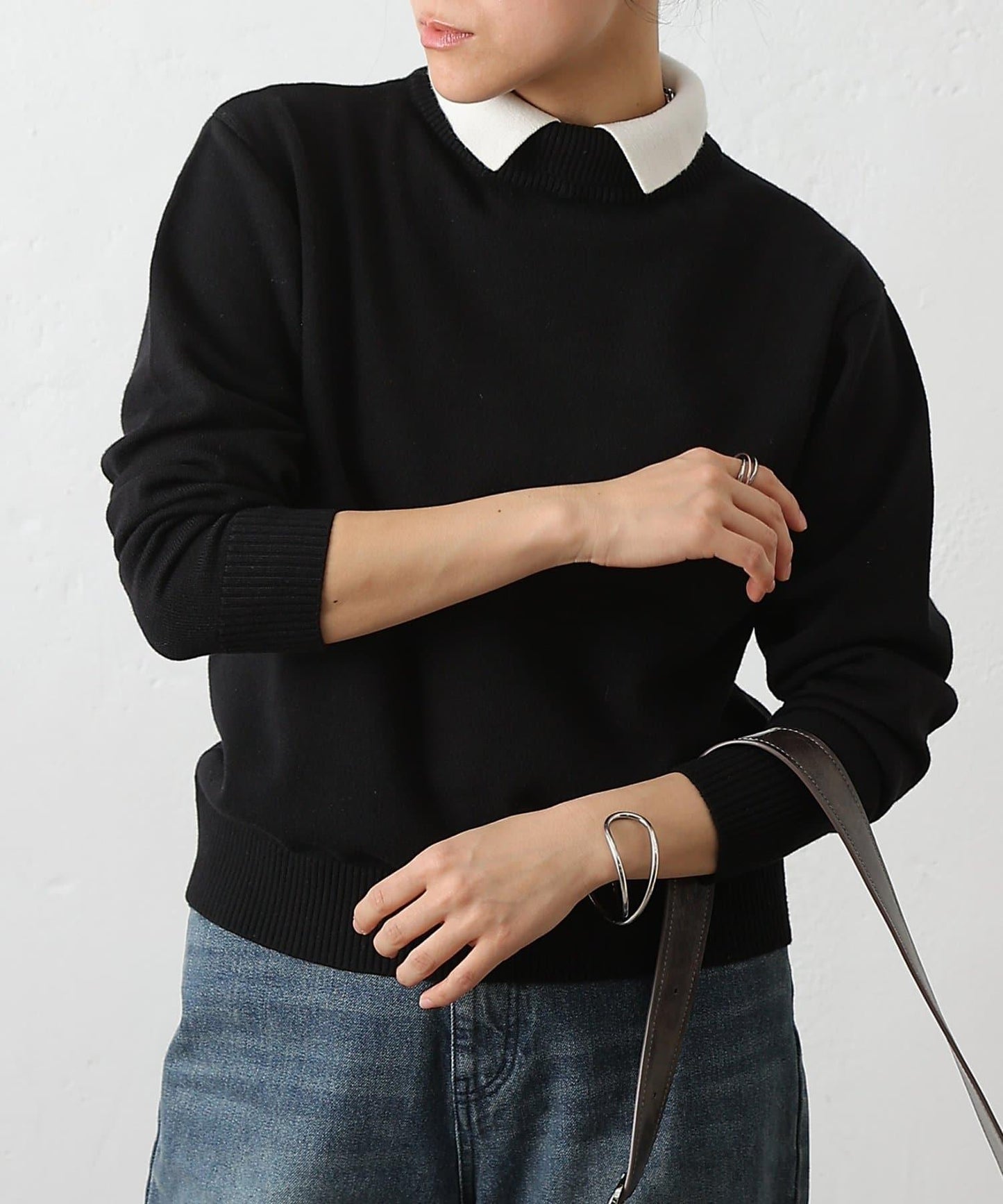 拼色針織套頭衫