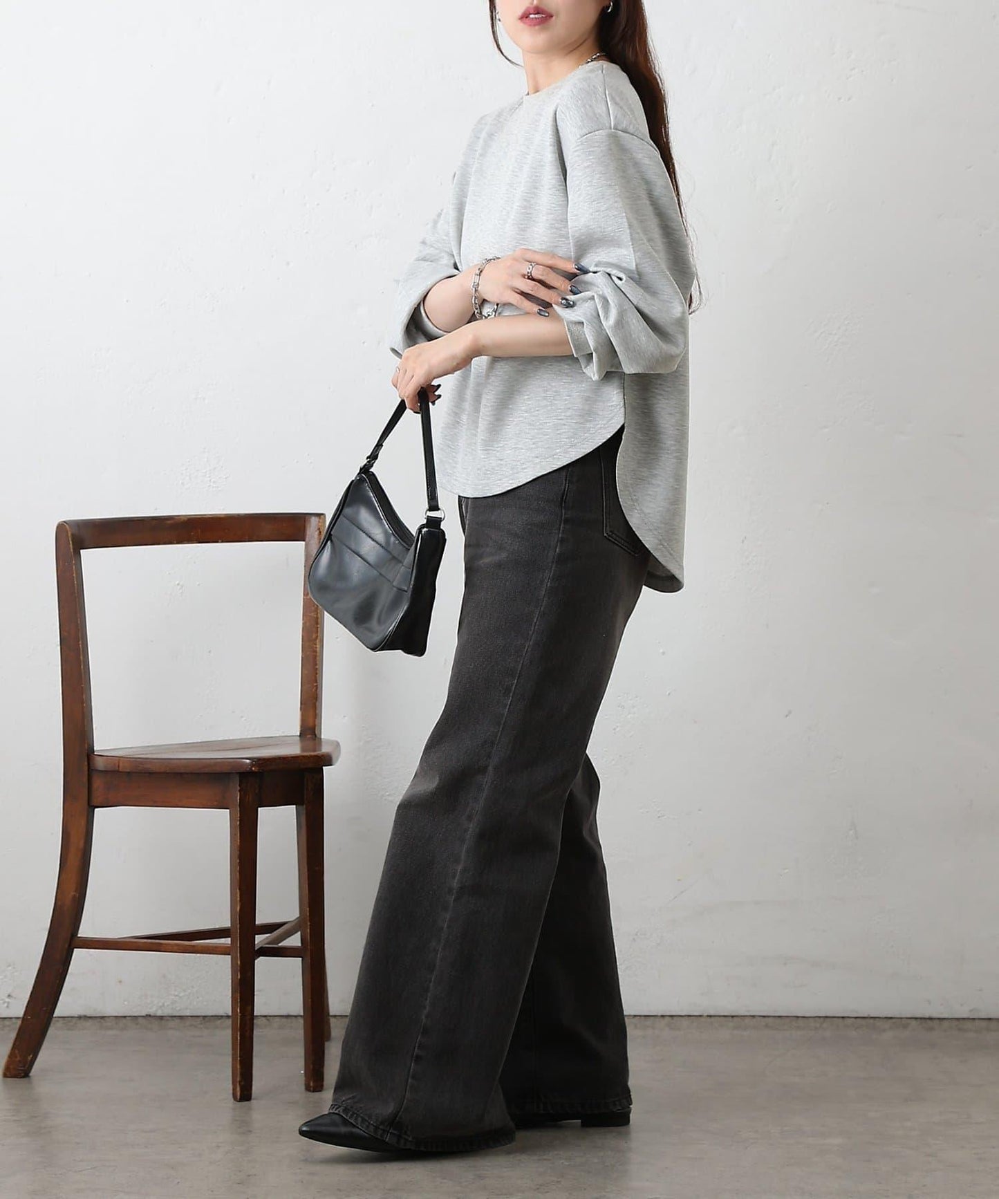 箱型背部拉鍊套頭衫