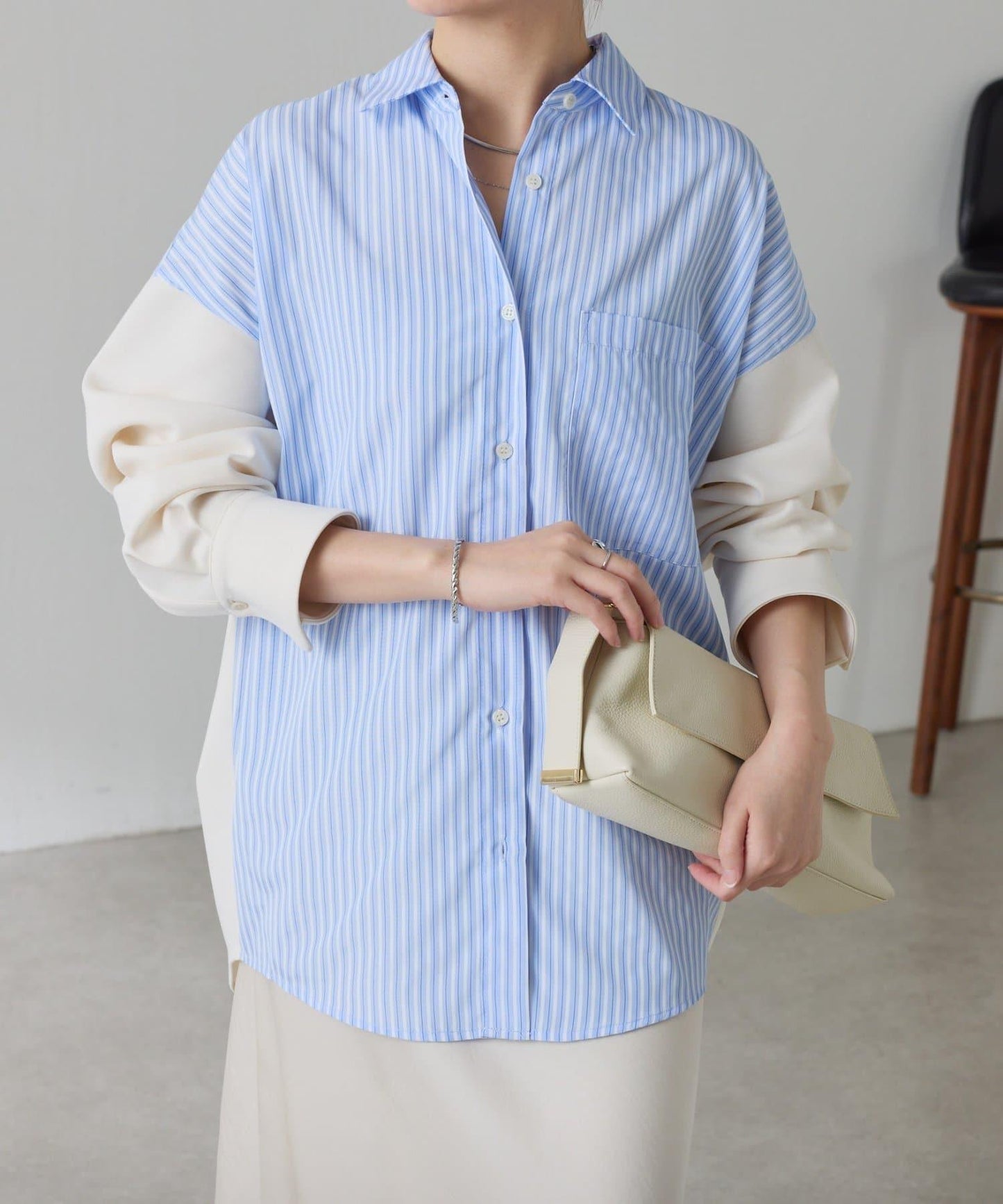 【冬季可穿】拼接設計襯衫