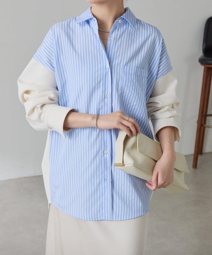 【冬季可穿】拼接設計襯衫