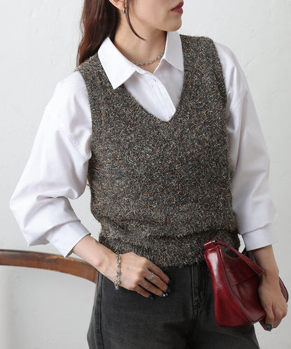 混紡紗線針織背心