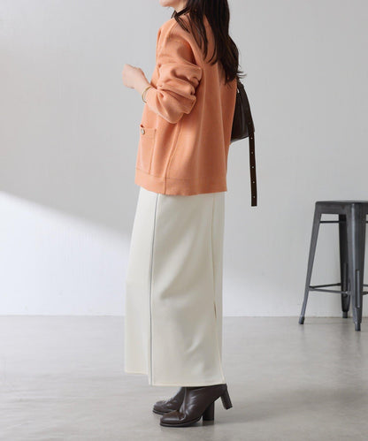 【腰部遮蓋】亮面紐扣開衫