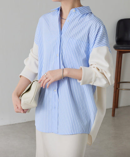 【冬季可穿】拼接設計襯衫