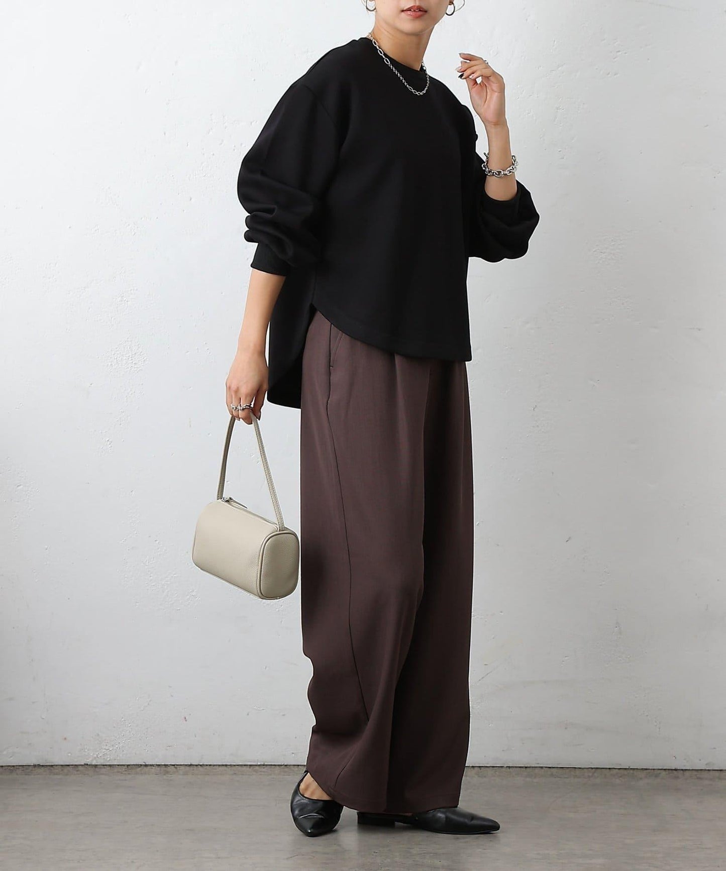 箱型背部拉鍊套頭衫