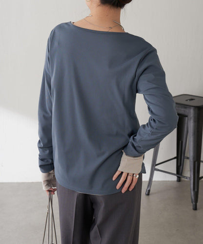 【接觸冷感/吸水速幹】基礎透視長袖T恤