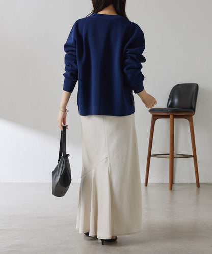 【腰部遮蓋】亮面紐扣開衫