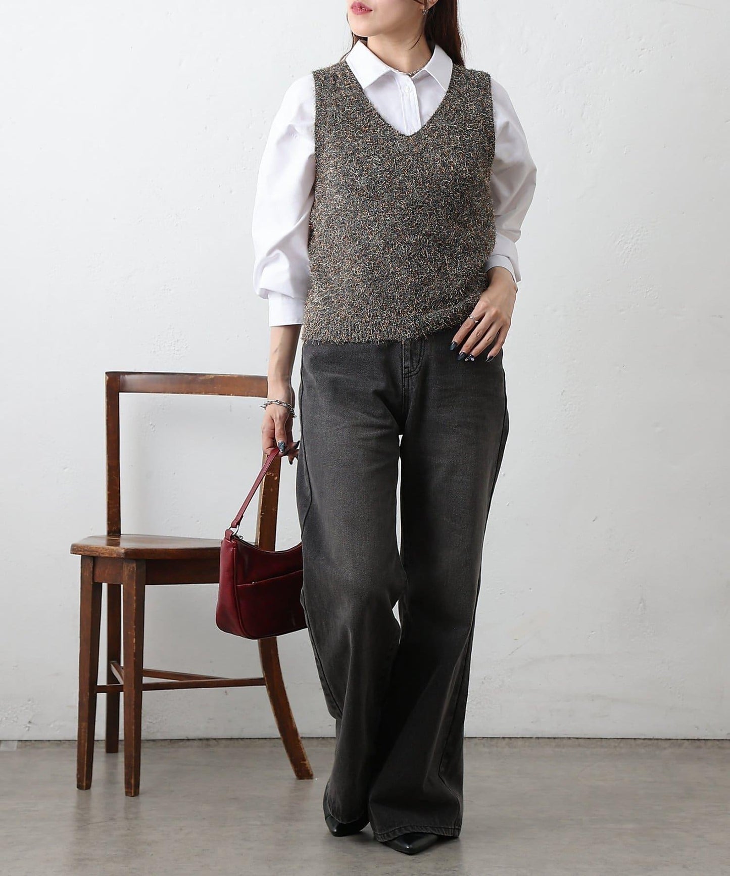 混紡紗線針織背心