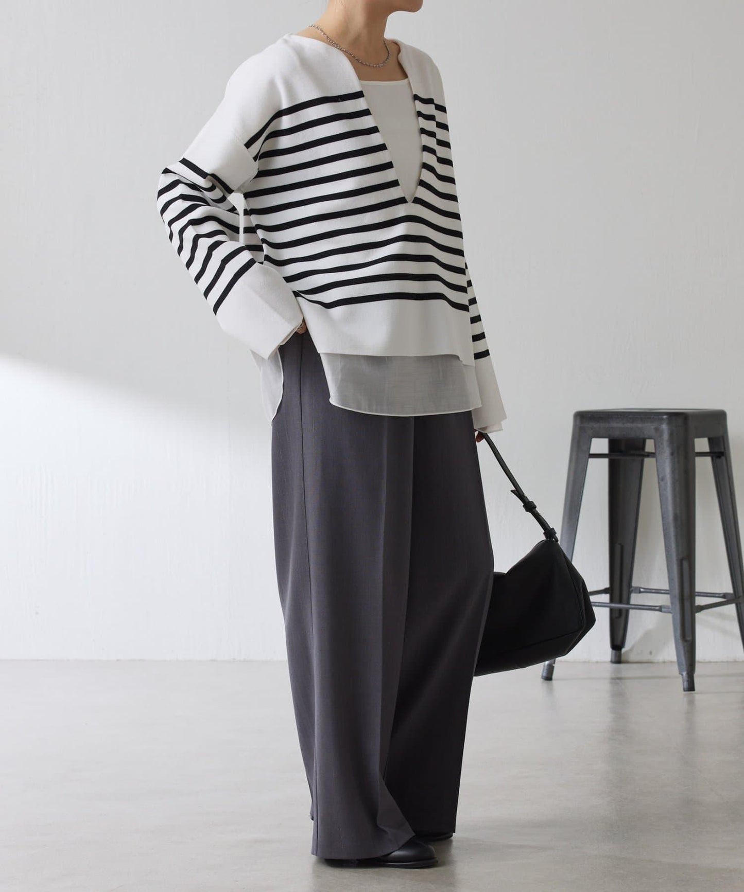 【顯瘦◎】V領巴斯克針織衫