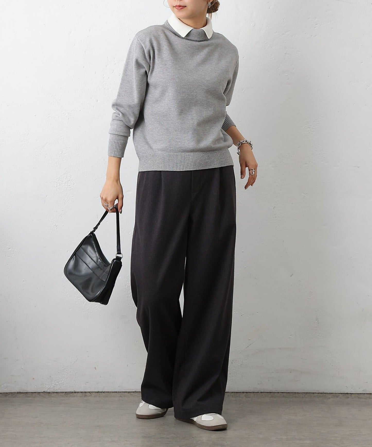 拼色針織套頭衫