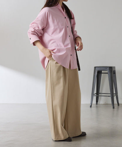 【美腿/腰部遮蓋】褶皺寬鬆工裝長褲