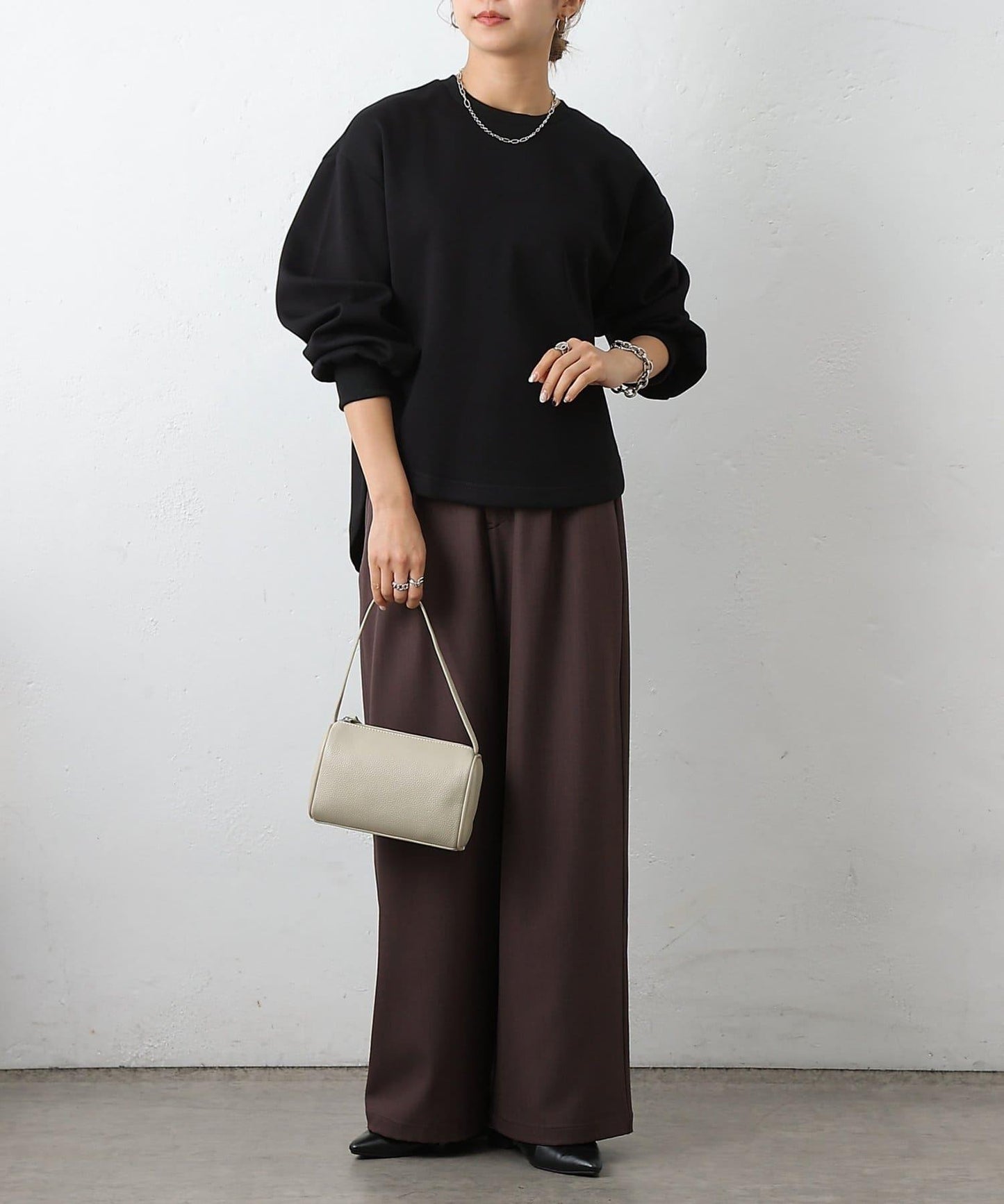 箱型背部拉鍊套頭衫