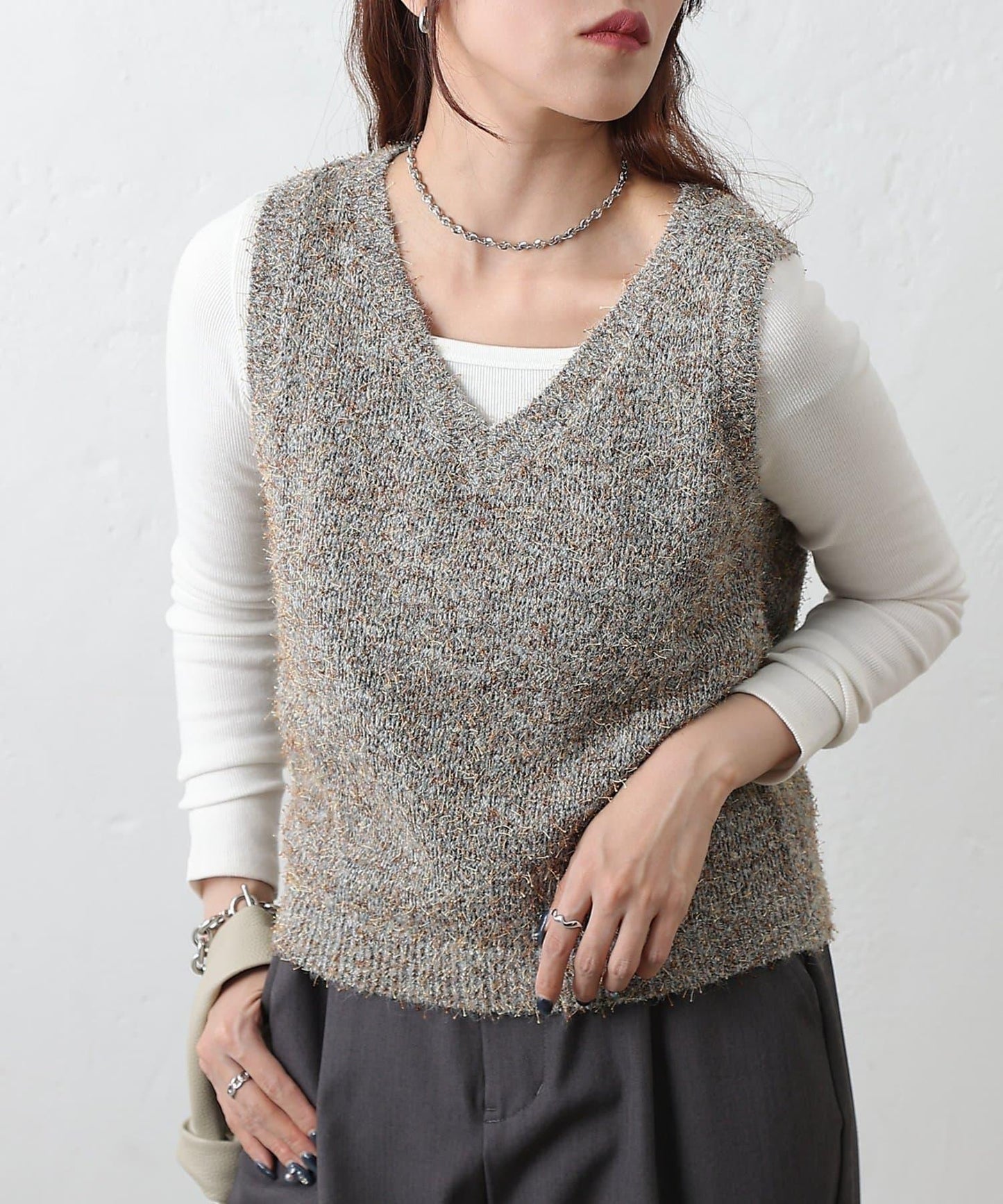 混紡紗線針織背心