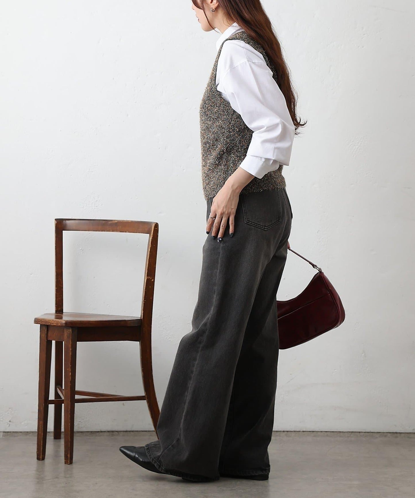 混紡紗線針織背心