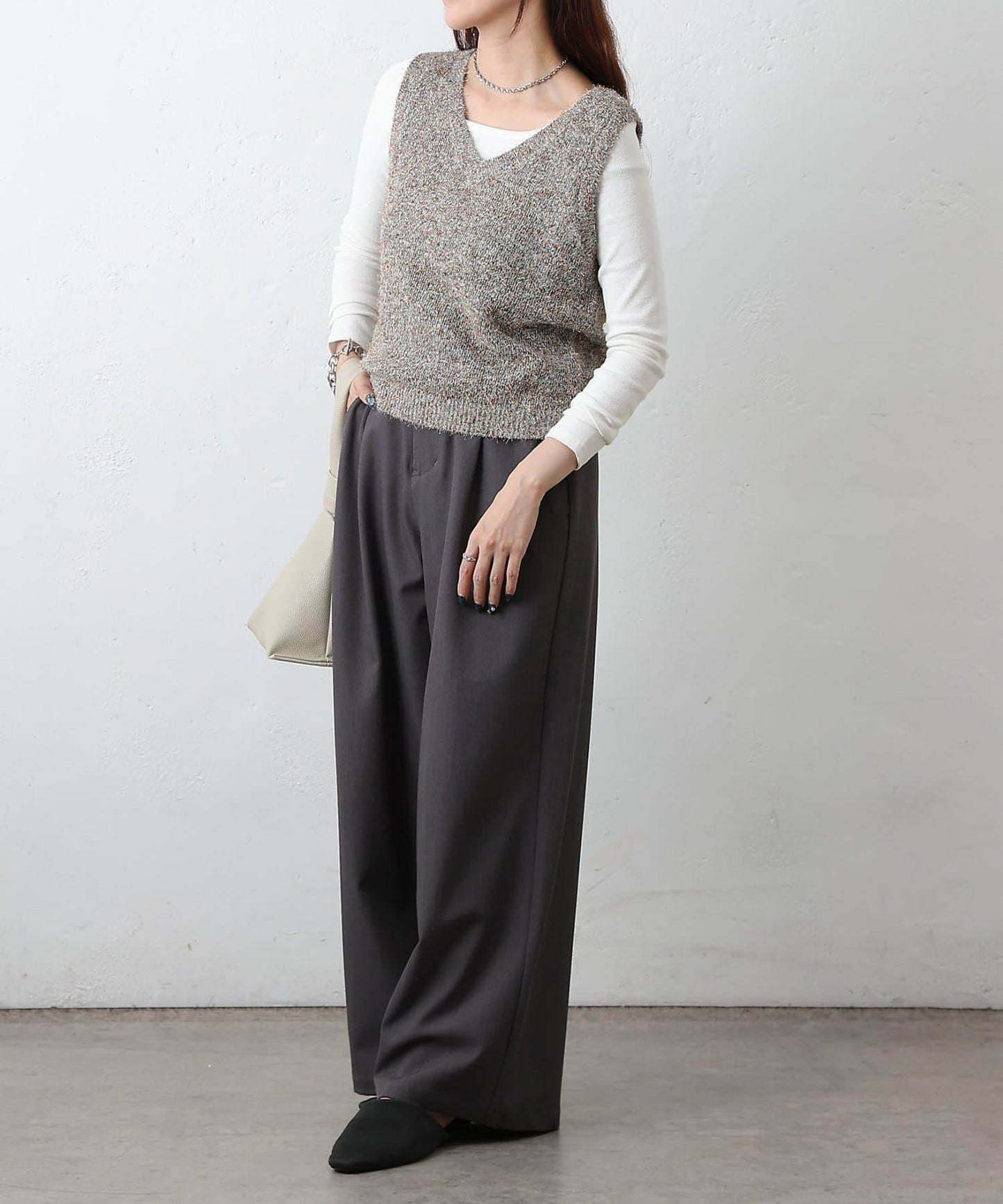 混紡紗線針織背心