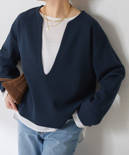 【顯瘦◎】V領巴斯克針織衫