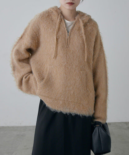 蓬鬆半拉鍊衛衣