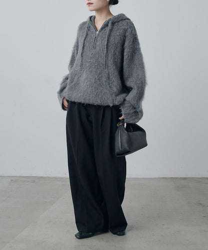 蓬鬆半拉鍊衛衣