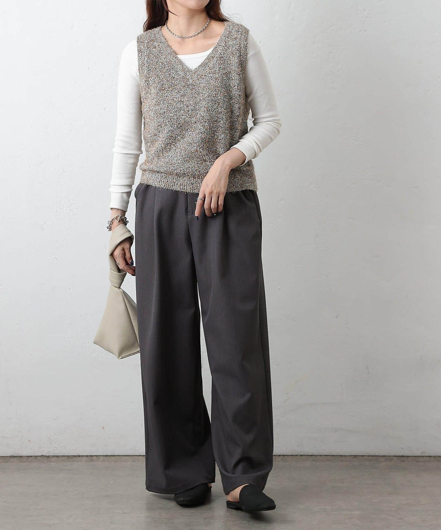 混紡紗線針織背心