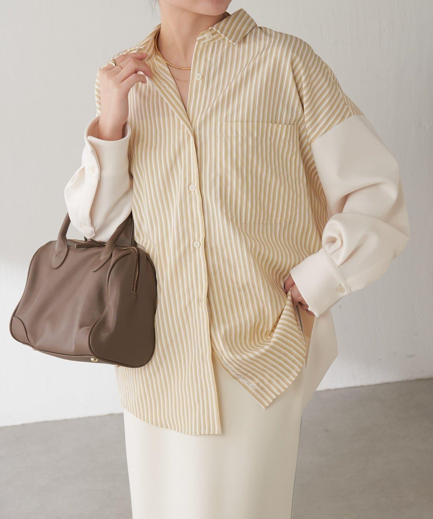 【冬季可穿】拼接設計襯衫