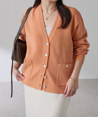 【腰部遮蓋】亮面紐扣開衫