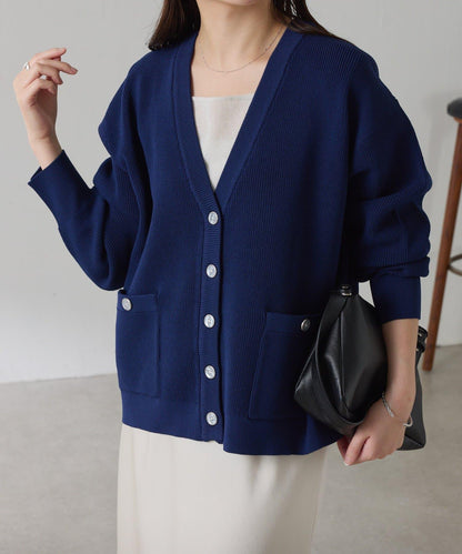 【腰部遮蓋】亮面紐扣開衫