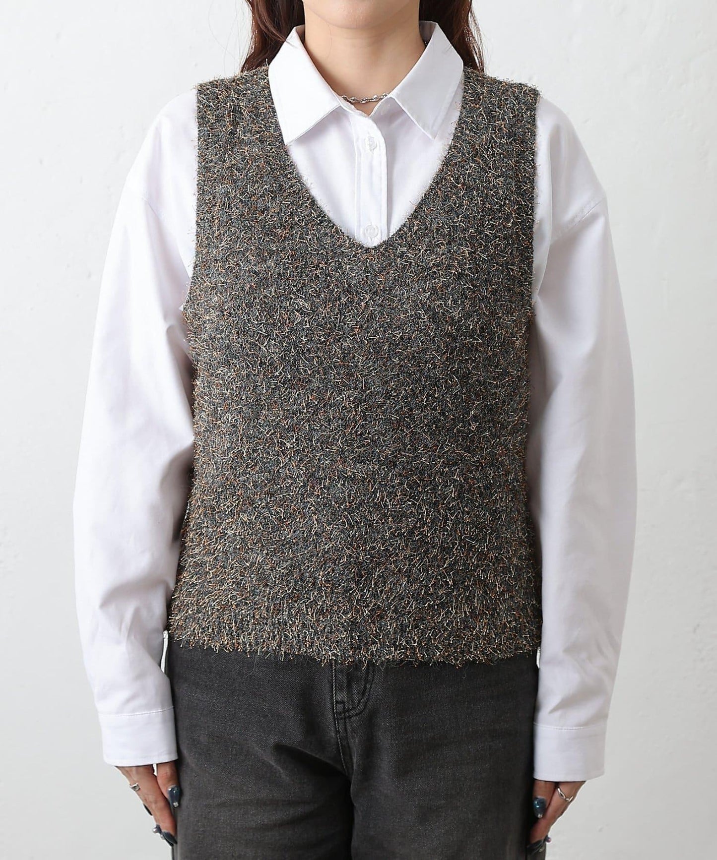 混紡紗線針織背心