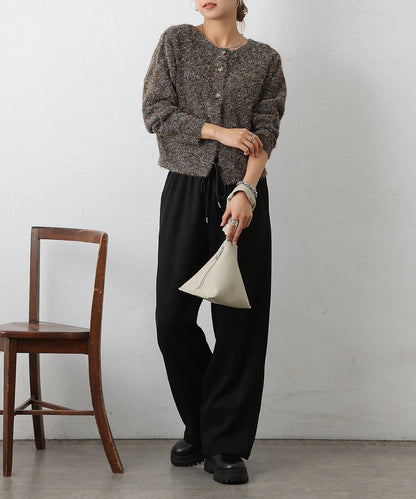 混紡紗線2WAY針織套頭衫